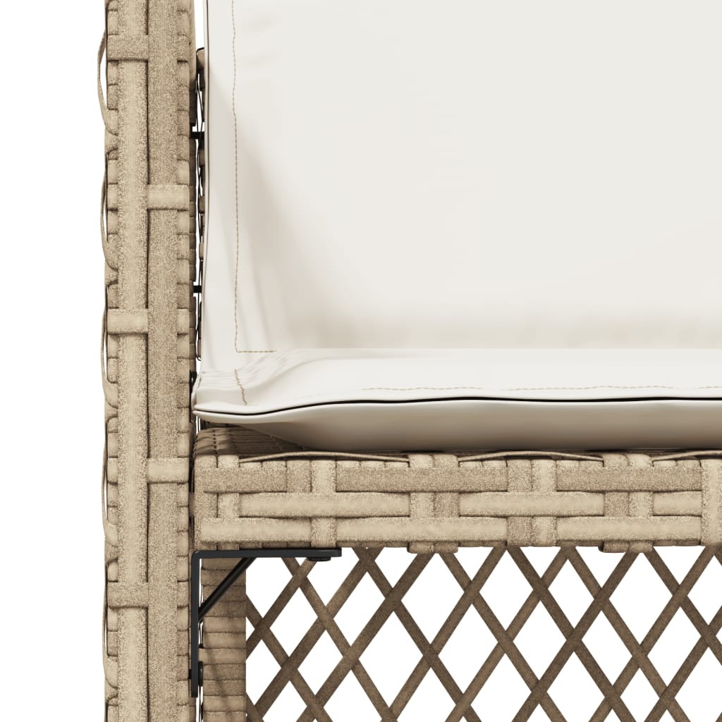 Sedie da Giardino con Cuscini 4 pz Beige in Polyrattan - homemem39