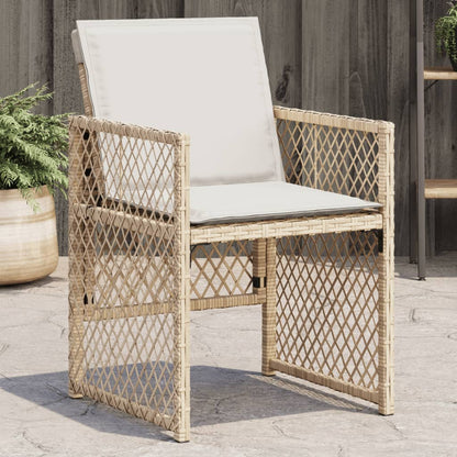Sedie da Giardino con Cuscini 4 pz Beige in Polyrattan - homemem39
