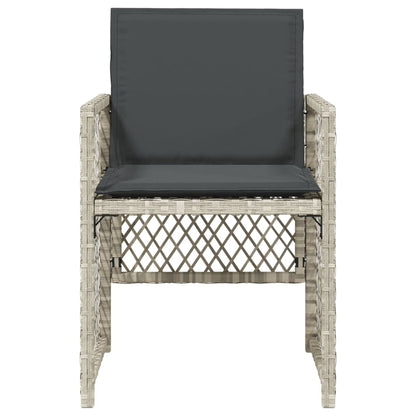 Sedie da Giardino con Cuscini 4 pz Grigio Chiaro in Polyrattan - homemem39