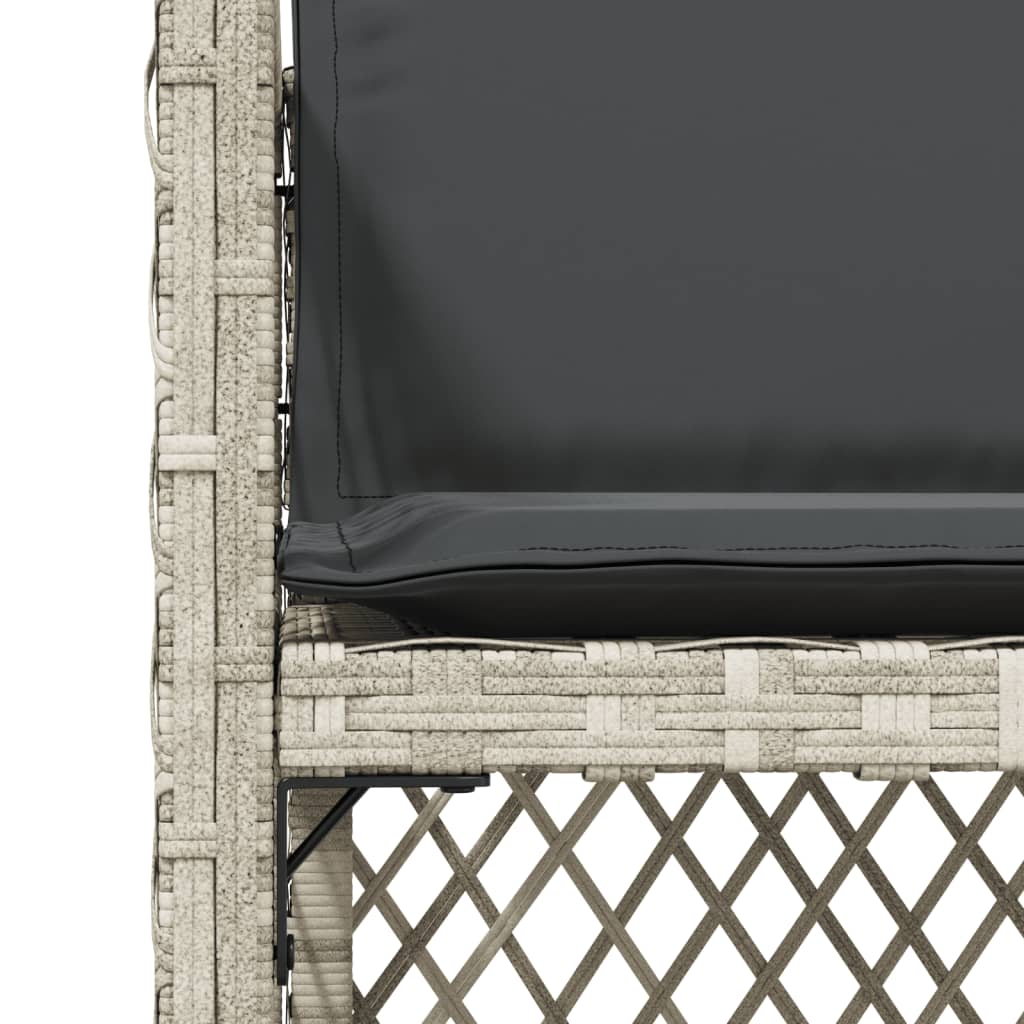 Sedie da Giardino con Cuscini 4 pz Grigio Chiaro in Polyrattan