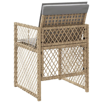 Sedie da Giardino con Cuscini 4 pz Beige Misto in Polyrattan - homemem39