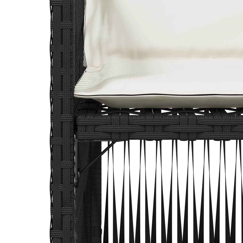 Sedie da Giardino con Cuscini 4 pz Nere in Polyrattan - homemem39