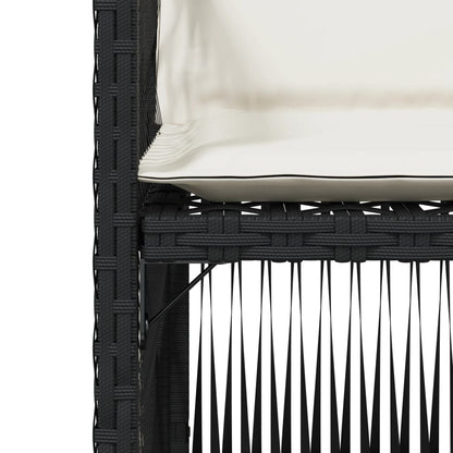 Sedie da Giardino con Cuscini 4 pz Nere in Polyrattan - homemem39