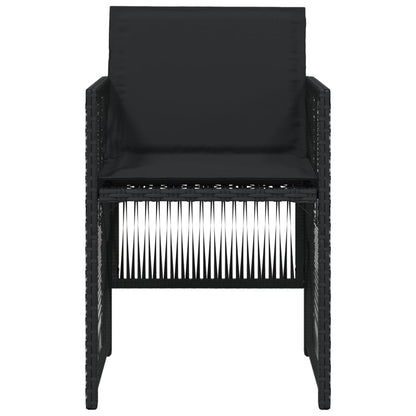 Sedie da Giardino con Cuscini 4 pz Nere in Polyrattan - homemem39