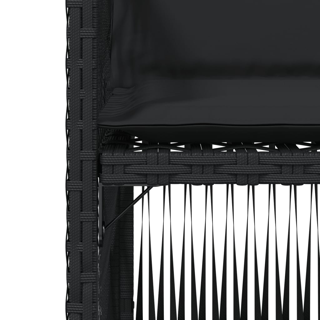 Sedie da Giardino con Cuscini 4 pz Nere in Polyrattan - homemem39