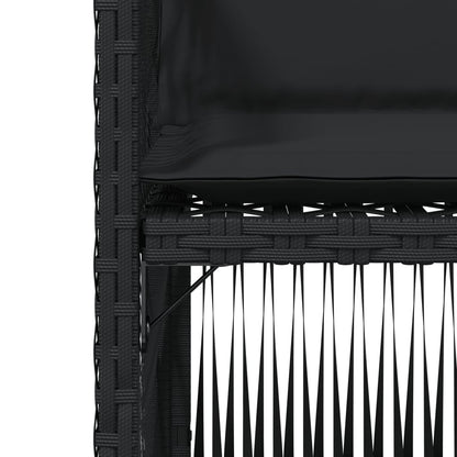 Sedie da Giardino con Cuscini 4 pz Nere in Polyrattan - homemem39