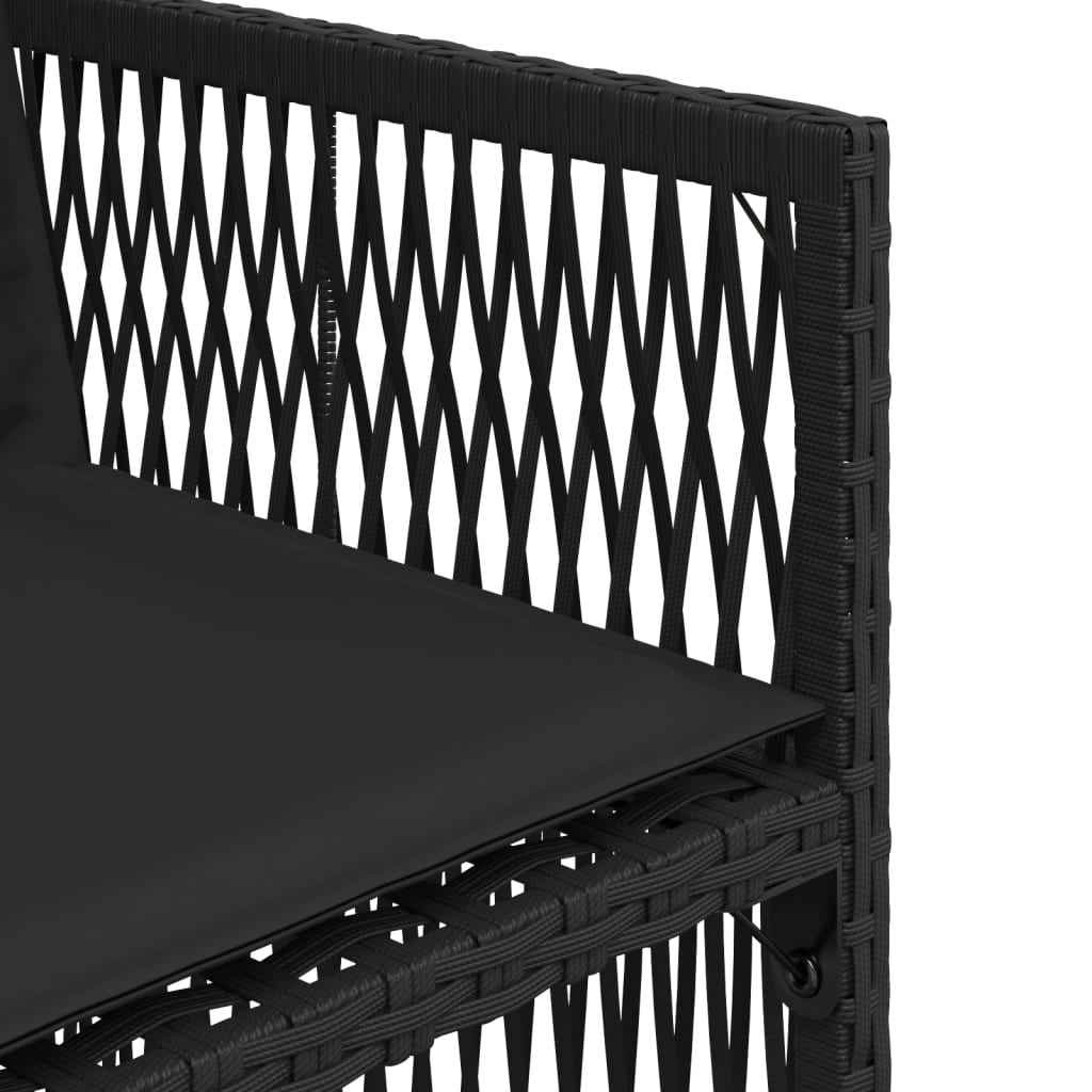 Sedie da Giardino con Cuscini 4 pz Nere in Polyrattan - homemem39