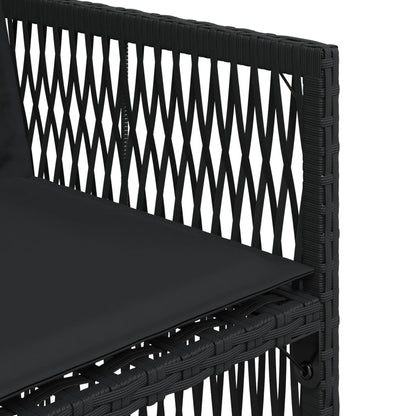 Sedie da Giardino con Cuscini 4 pz Nere in Polyrattan - homemem39