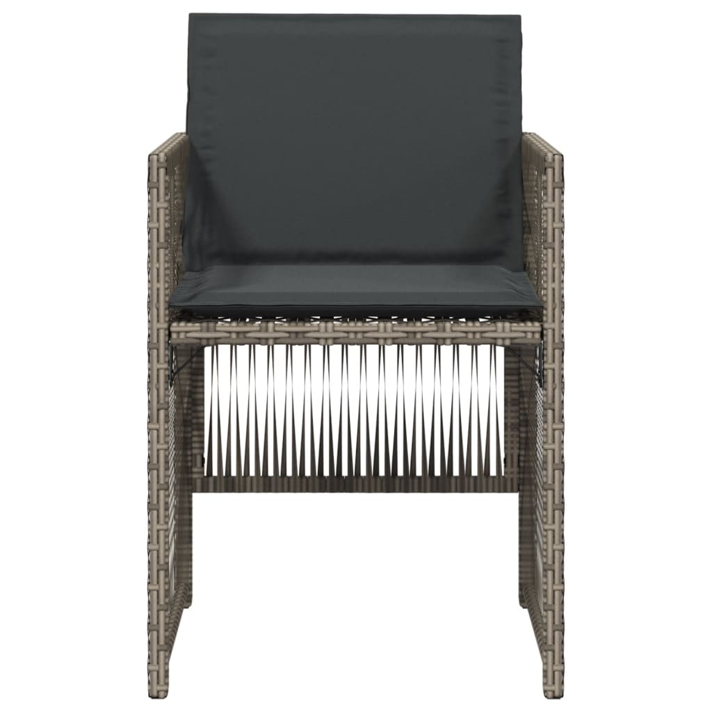 Sedie da Giardino con Cuscini 4pz Grigio in Polyrattan - homemem39