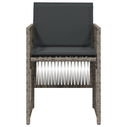 Sedie da Giardino con Cuscini 4pz Grigio in Polyrattan - homemem39