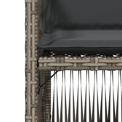 Sedie da Giardino con Cuscini 4pz Grigio in Polyrattan - homemem39