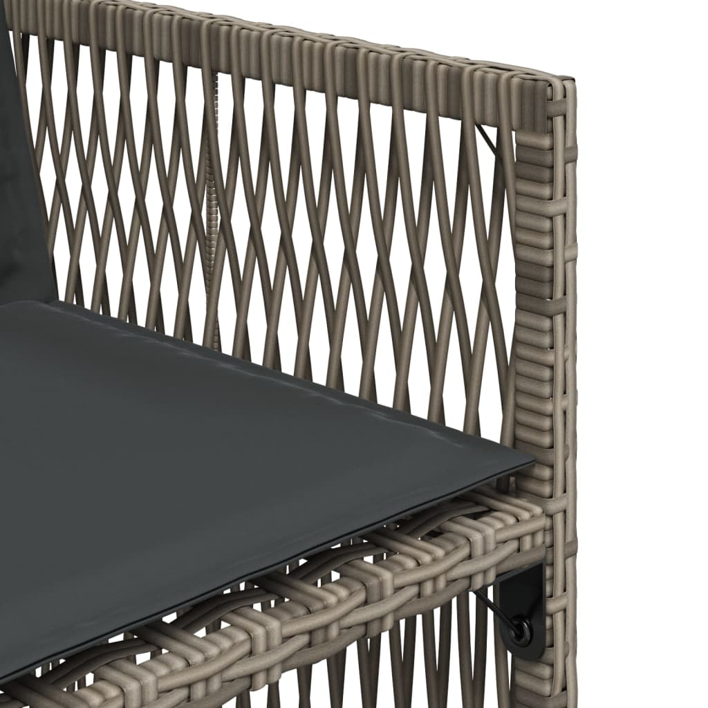 Sedie da Giardino con Cuscini 4pz Grigio in Polyrattan - homemem39