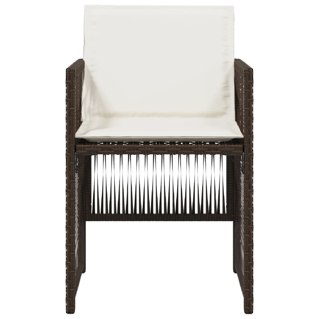 Sedie da Giardino con Cuscini 4 pz Marroni in Polyrattan - homemem39