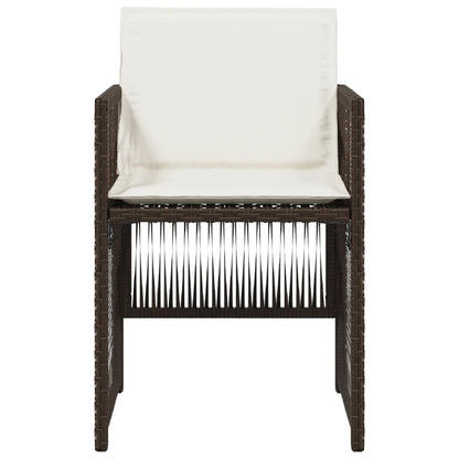 Sedie da Giardino con Cuscini 4 pz Marroni in Polyrattan - homemem39