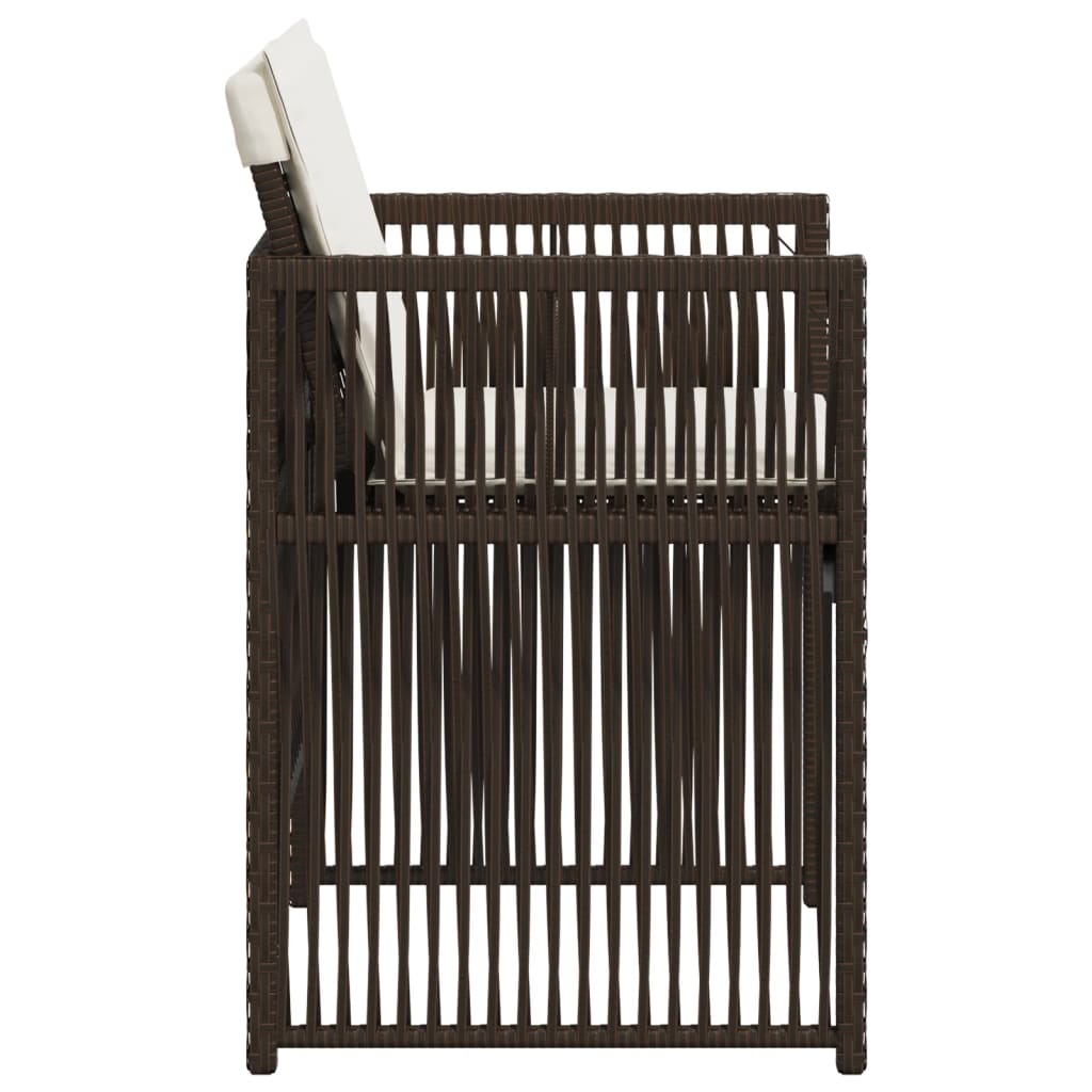 Sedie da Giardino con Cuscini 4 pz Marroni in Polyrattan - homemem39