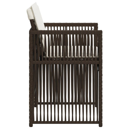 Sedie da Giardino con Cuscini 4 pz Marroni in Polyrattan - homemem39