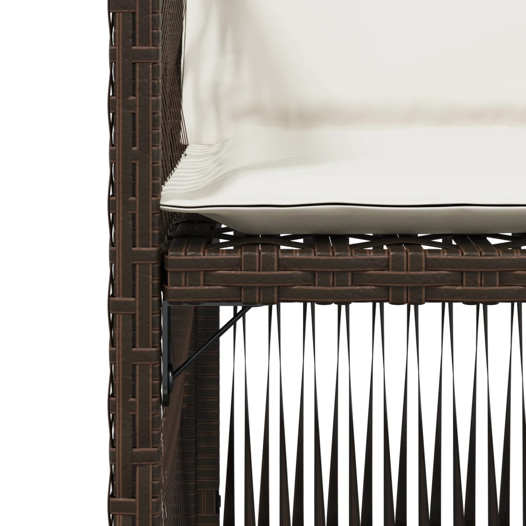 Sedie da Giardino con Cuscini 4 pz Marroni in Polyrattan - homemem39