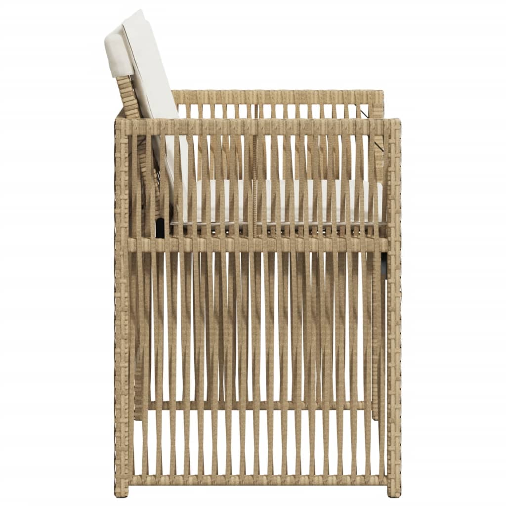 Sedie da Giardino con Cuscini 4 pz Beige in Polyrattan - homemem39