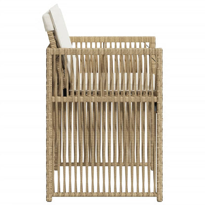 Sedie da Giardino con Cuscini 4 pz Beige in Polyrattan - homemem39