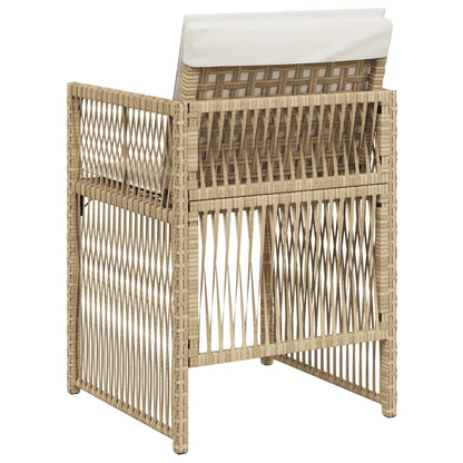 Sedie da Giardino con Cuscini 4 pz Beige in Polyrattan - homemem39