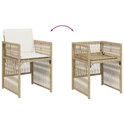 Sedie da Giardino con Cuscini 4 pz Beige in Polyrattan - homemem39