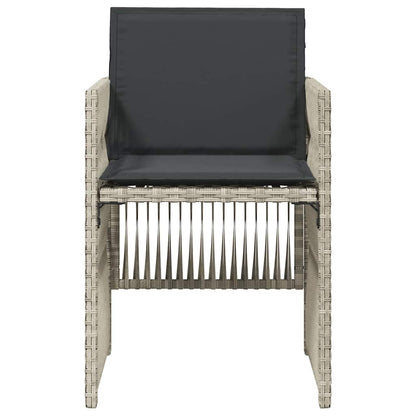 Sedie da Giardino con Cuscini 4 pz Grigio Chiaro in Polyrattan - homemem39