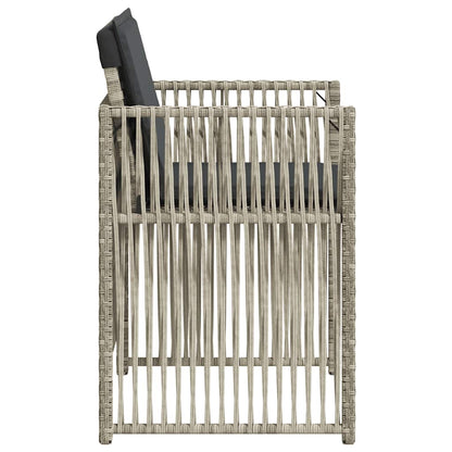 Sedie da Giardino con Cuscini 4 pz Grigio Chiaro in Polyrattan - homemem39