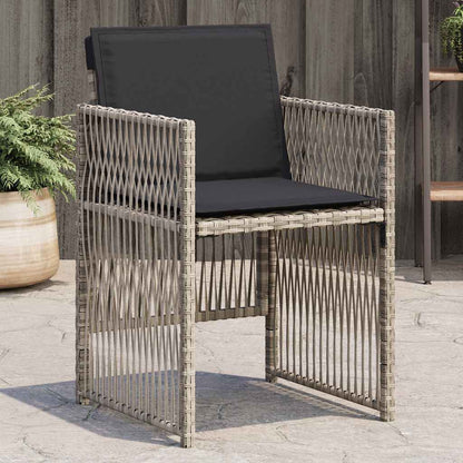 Sedie da Giardino con Cuscini 4 pz Grigio Chiaro in Polyrattan - homemem39