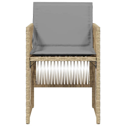 Sedie da Giardino con Cuscini 4 pz Beige Misto in Polyrattan - homemem39