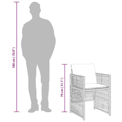 Sedie da Giardino con Cuscini 4 pz Beige Misto in Polyrattan - homemem39