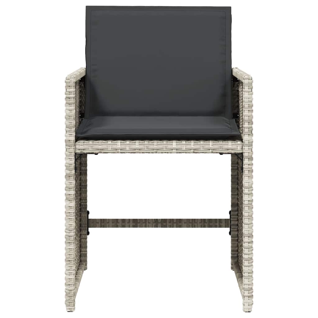 Sedie da Giardino con Cuscini 4 pz Grigio Chiaro in Polyrattan - homemem39