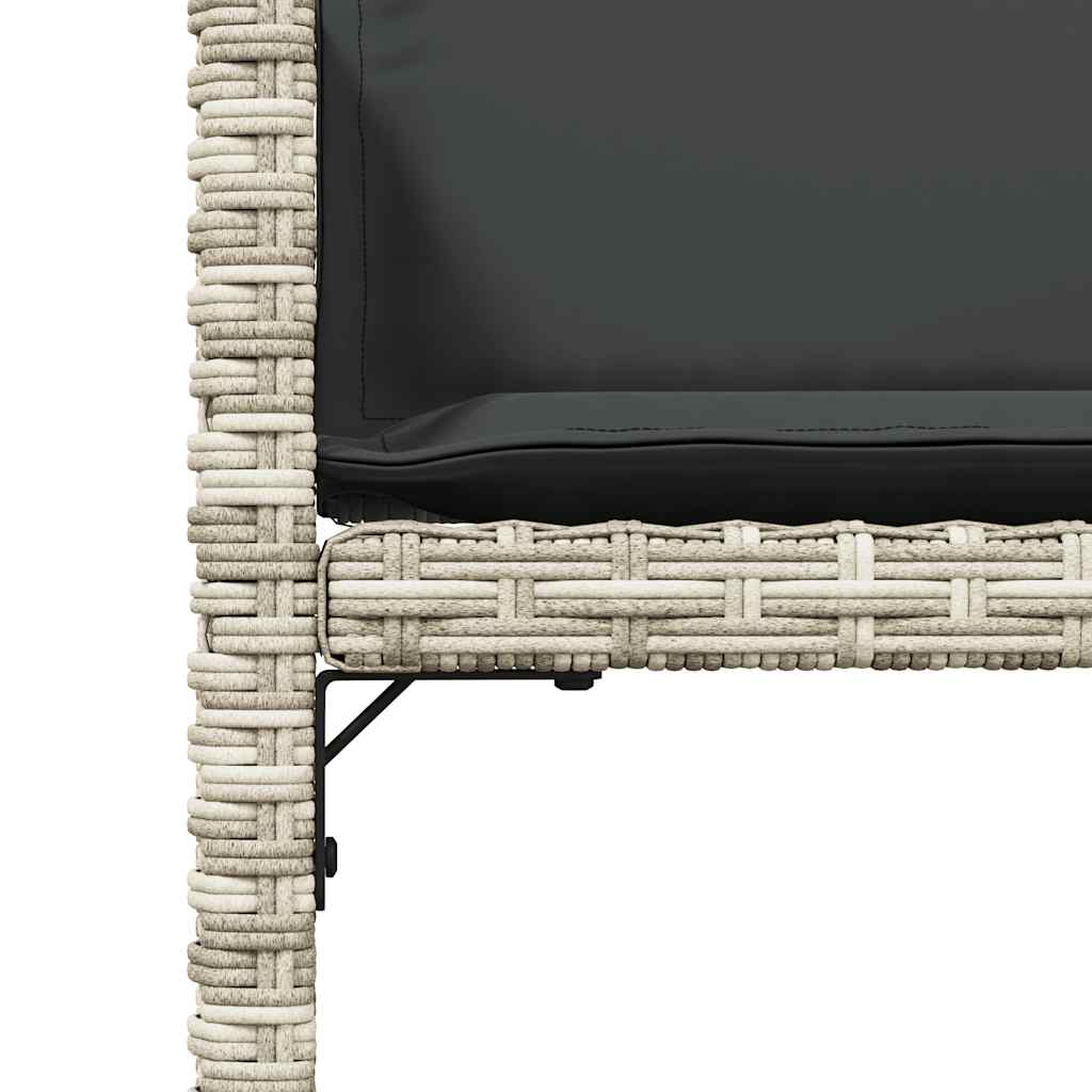 Sedie da Giardino con Cuscini 4 pz Grigio Chiaro in Polyrattan - homemem39