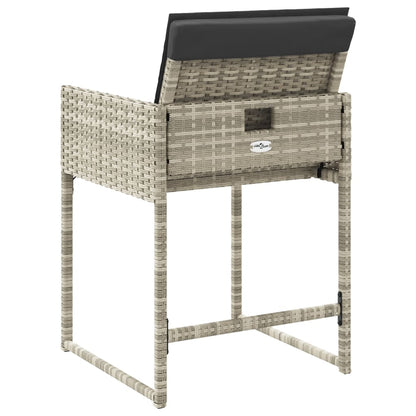 Sedie da Giardino con Cuscini 4 pz Grigio Chiaro in Polyrattan - homemem39