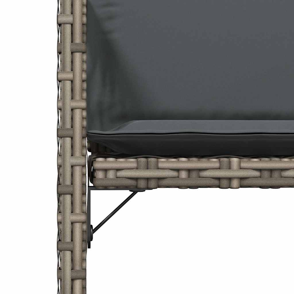 Sedie da Giardino con Cuscini 4pz Grigio in Polyrattan - homemem39