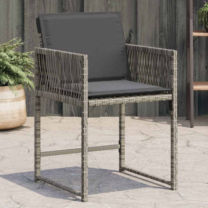 Sedie da Giardino con Cuscini 4pz Grigio in Polyrattan - homemem39