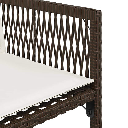 Sedie da Giardino con Cuscini 4 pz Marroni in Polyrattan - homemem39