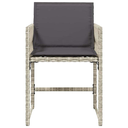 Sedie da Giardino con Cuscini 4 pz Grigio Chiaro in Polyrattan