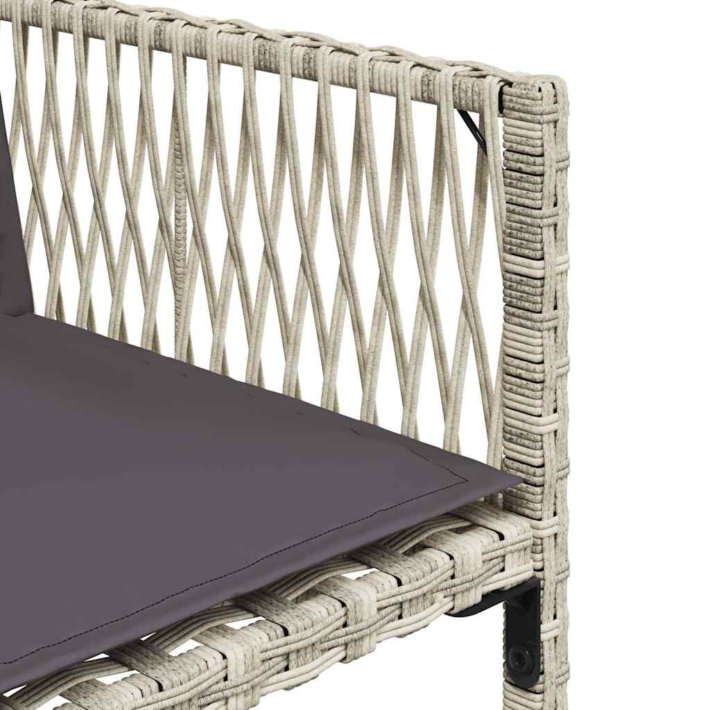 Sedie da Giardino con Cuscini 4 pz Grigio Chiaro in Polyrattan