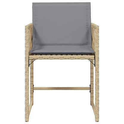 Sedie da Giardino con Cuscini 4 pz Beige Misto in Polyrattan - homemem39