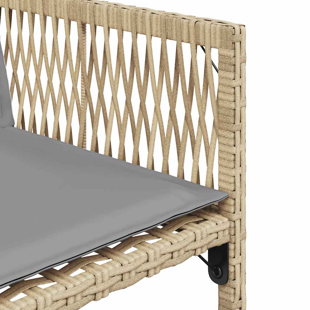 Sedie da Giardino con Cuscini 4 pz Beige Misto in Polyrattan - homemem39