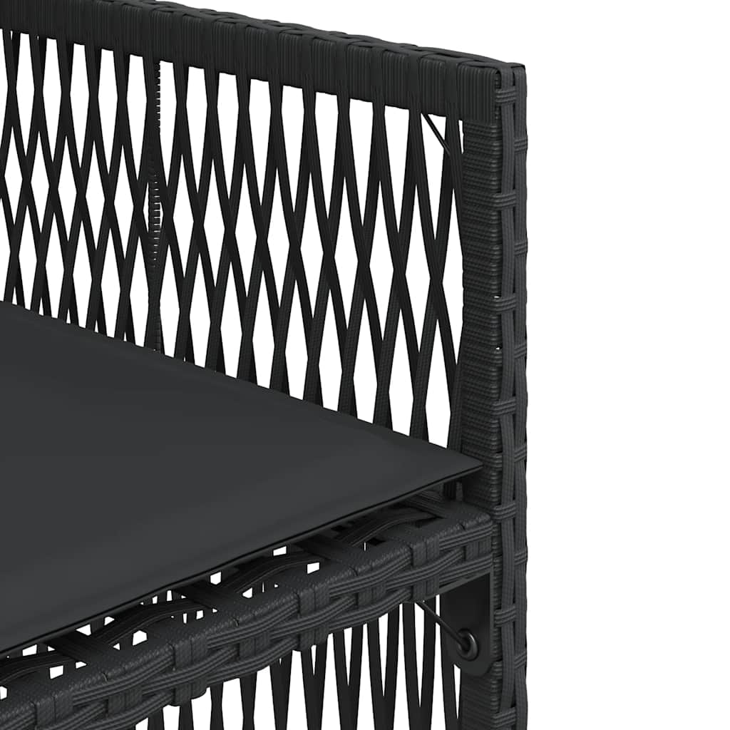 Sedie da Giardino con Cuscini 4 pz Nere in Polyrattan - homemem39