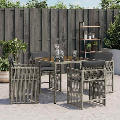 Sedie da Giardino con Cuscini 4pz Grigio in Polyrattan - homemem39