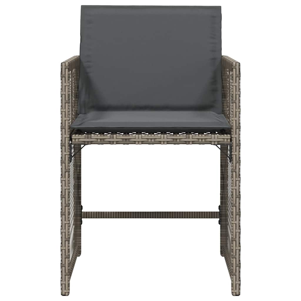 Sedie da Giardino con Cuscini 4pz Grigio in Polyrattan - homemem39