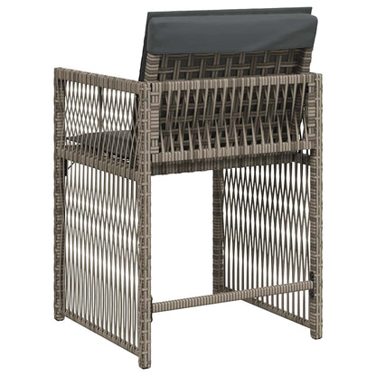 Sedie da Giardino con Cuscini 4pz Grigio in Polyrattan - homemem39