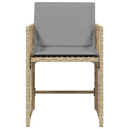 Sedie da Giardino con Cuscini 4 pz Beige Misto in Polyrattan - homemem39