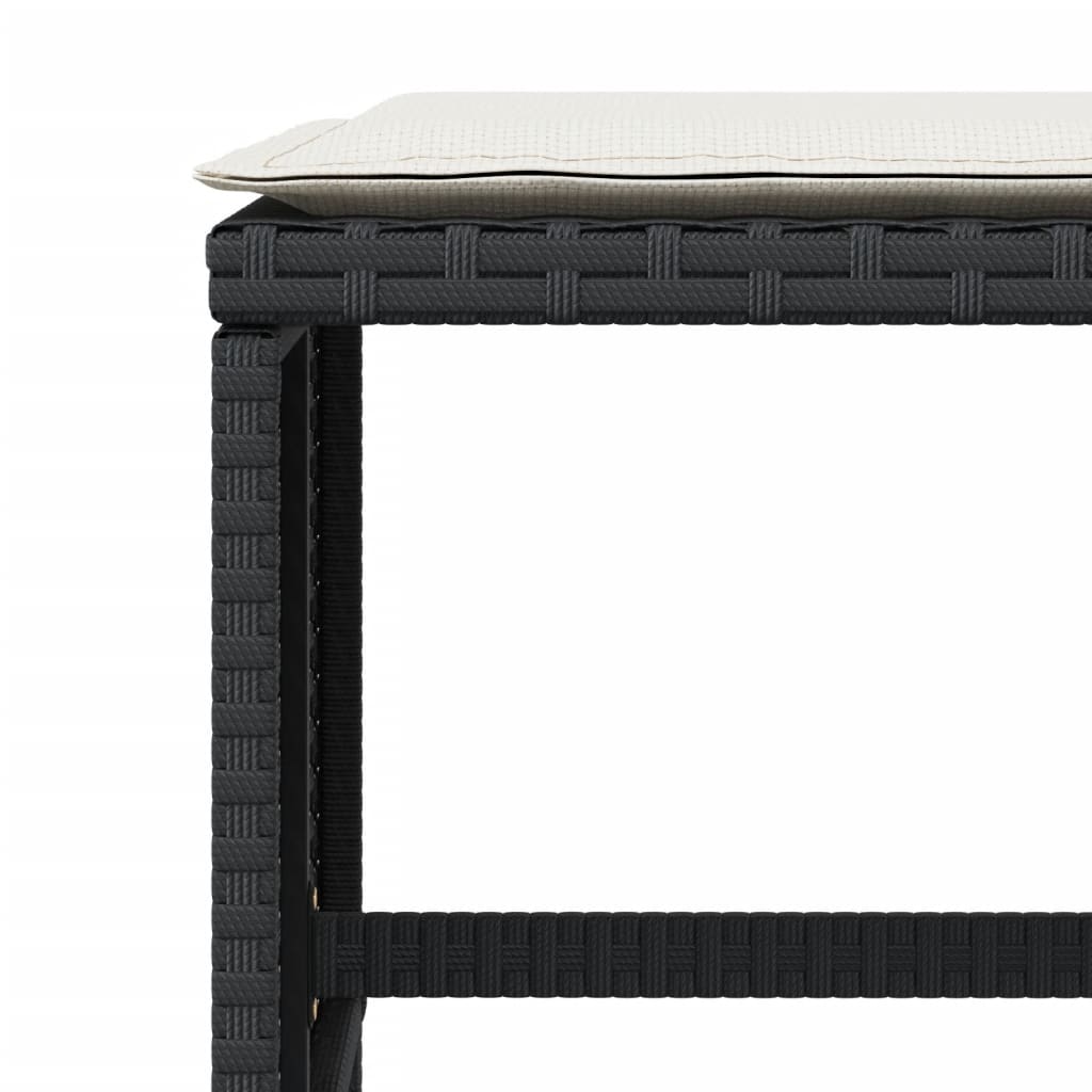 Sgabelli da Giardino con Cuscini 4pz Neri 41x41x36cm Polyrattan - homemem39