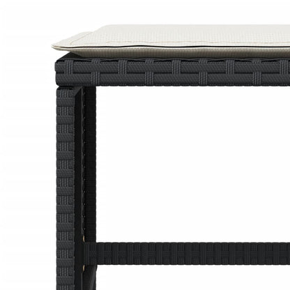 Sgabelli da Giardino con Cuscini 4pz Neri 41x41x36cm Polyrattan - homemem39