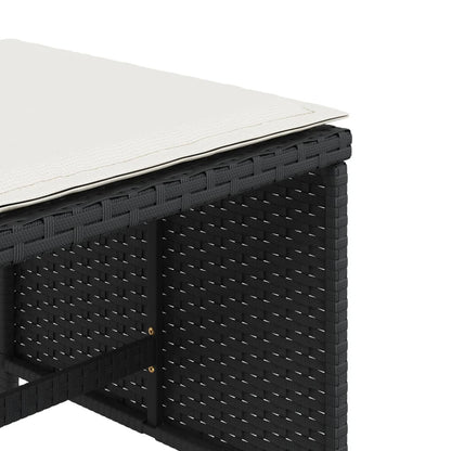 Sgabelli da Giardino con Cuscini 4pz Neri 41x41x36cm Polyrattan - homemem39