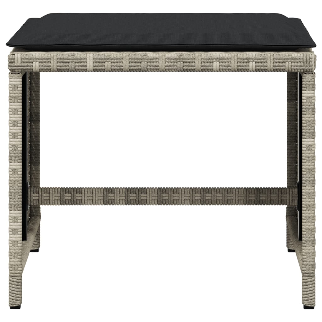 Sgabelli Giardino Cuscini 4pz Grigio Chiaro 41x41x36 Polyrattan - homemem39