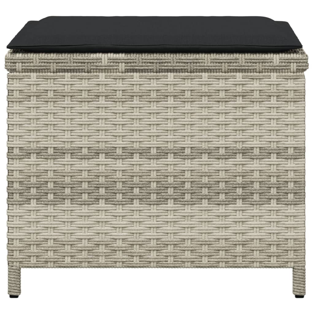 Sgabelli Giardino Cuscini 4pz Grigio Chiaro 41x41x36 Polyrattan